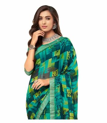 MGC Chiffon Multi Colour saree with blouse piece SP291