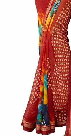 MGC Georgette Multicolor colour saree with blouse piece SP994