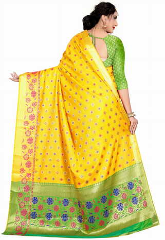 MGC Silk Yellow Color Saree SP99