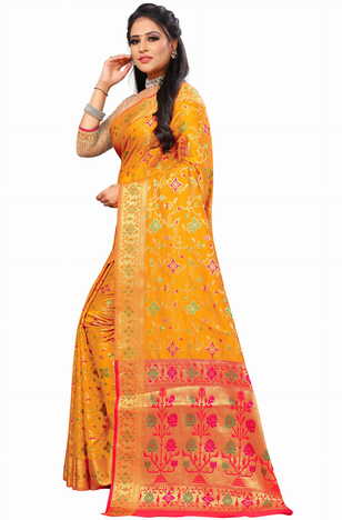 MGC Silk Mustard Color Saree SP94