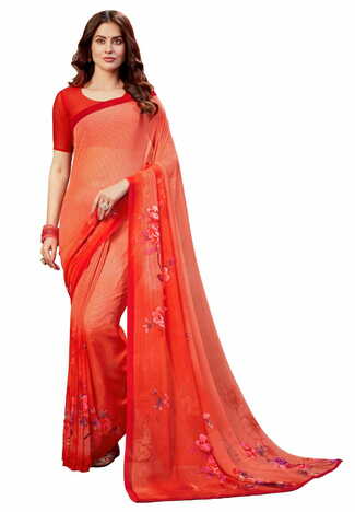 MGC Georgette Multi Colour saree with blouse piece SP305
