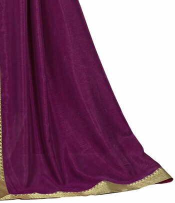 Vichitra Purple Color Saree With Blouse Piece by MGC