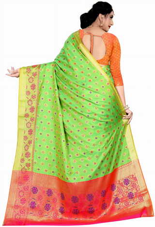 MGC Silk Green Color Saree SP97