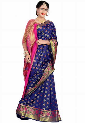 MGC Silk Blue Color Saree SP96