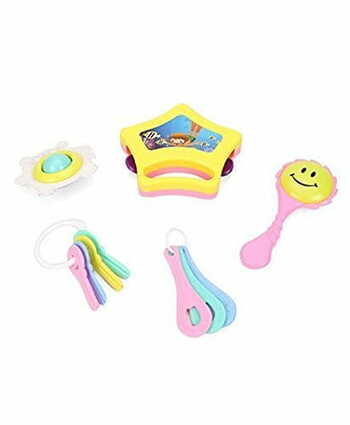 MGC Ratna's Little Doll Rattle Set 5 pcs for Infants. Sweet Musical Sounds from rattles Makes Baby Happy.