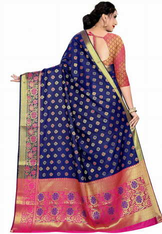 MGC Silk Blue Color Saree SP96