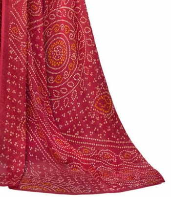 Chiffon Maroon Color Saree With Blouse Piece by MGC