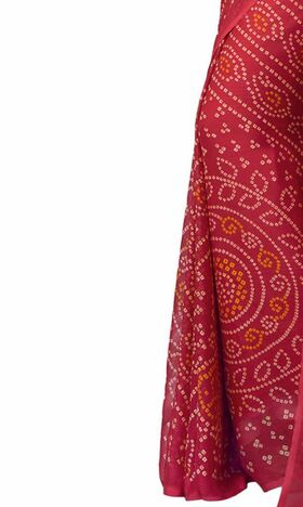 Chiffon Maroon Color Saree With Blouse Piece by MGC