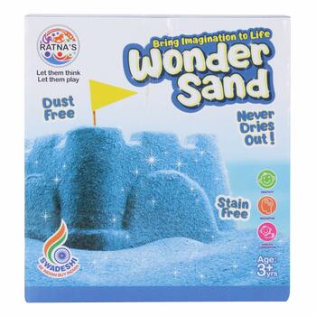 MGC Ratna's Wonder Sand 500 Grams for Play. Smooth Sand for Kids (Blue 500 Grams), ONE Big Mould Inside (Without Tray)