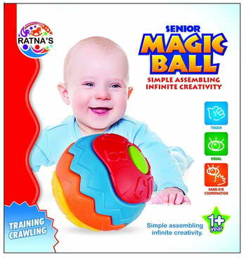 MGC Ratnas Magic Ball Light Weight Assembling Toy, Training Crawling for Infants, Non Toxic