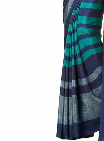 MGC Crepe Navy Green colour saree with blouse piece SP998