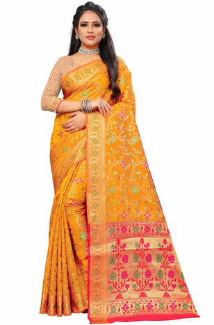 MGC Silk Mustard Color Saree SP94