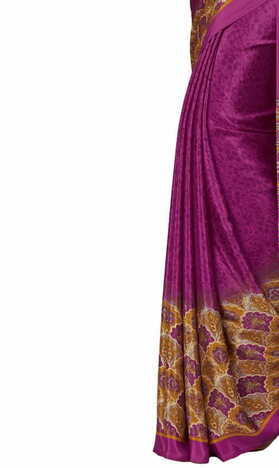 MGC Crepe Purple colour saree with blouse piece SP1003