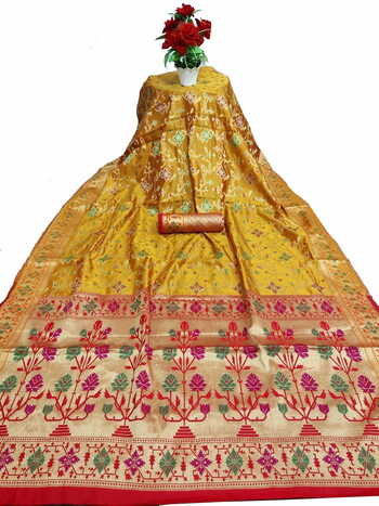 MGC Silk Mustard Color Saree SP94