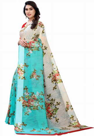 MGC Linen Multi Colour saree with blouse piece SP365