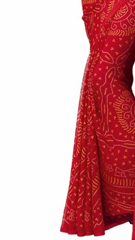 Chiffon Red Color Saree With Blouse Piece by MGC