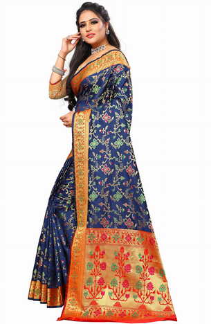 MGC Silk Blue Color Saree SP92