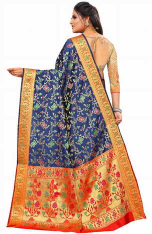 MGC Silk Blue Color Saree SP92