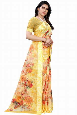 MGC Linen Multi Colour saree with blouse piece SP367