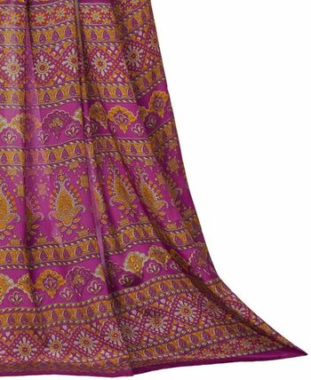 MGC Crepe Purple colour saree with blouse piece SP1003