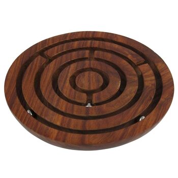 MGC Ratna's Modern Artisan 6" Inches Wooden Labyrinth Board Game Ball in a Maze Puzzle Toys - Indoor Puzzle Game Gifts for Young Adults