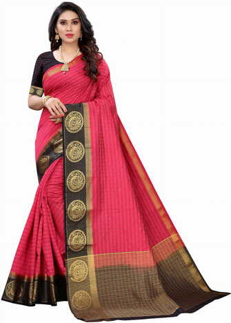 MGC Silk Pink colour saree with blouse piece SP700