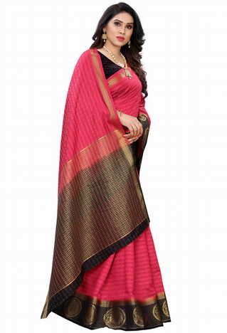 MGC Silk Pink colour saree with blouse piece SP700