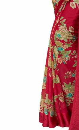 MGC Chiffon Red colour saree with blouse piece SP956