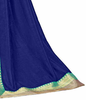 Vichitra Silk Blue Color Saree With Blouse Piece by MGC