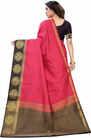 MGC Silk Pink colour saree with blouse piece SP700