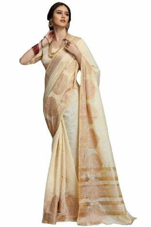 MGC Linen Beige Color Saree SP72