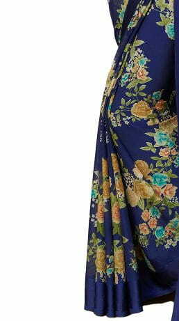 MGC Chiffon Blue  colour saree with blouse piece SP957