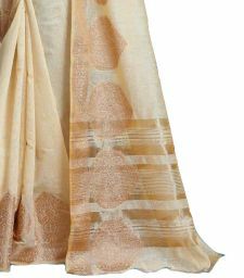 MGC Linen Beige Color Saree SP72