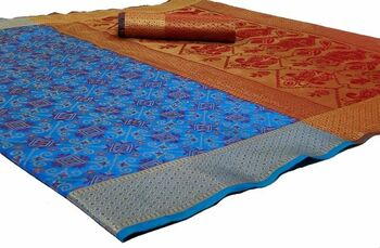 MGC Patola Silk Blue Colour saree with blouse piece SP332