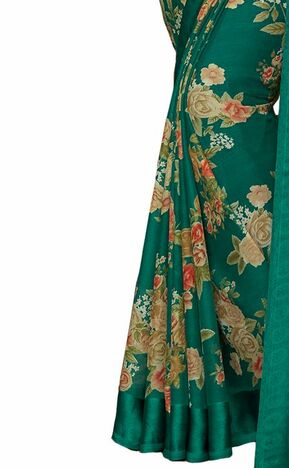 MGC Chiffon Green colour saree with blouse piece SP958