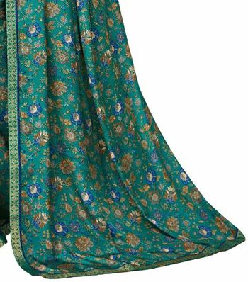 Crepe Silk Green Color Saree With Blouse Piece by MGC