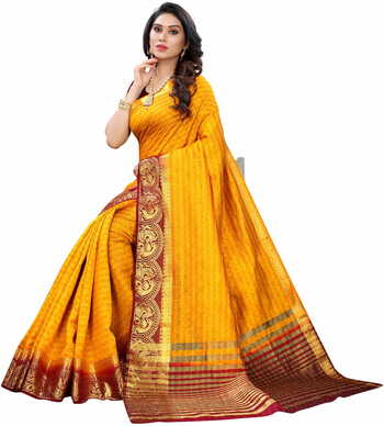 MGC Silk Orange colour saree with blouse piece SP702