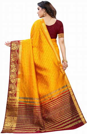 MGC Silk Orange colour saree with blouse piece SP702