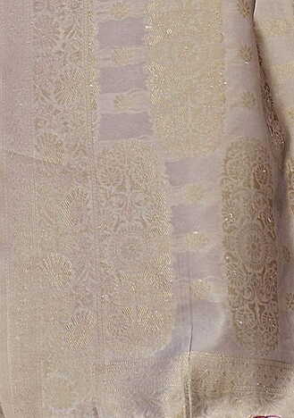 MGC art silk beige colour saree with blouse piece SP848
