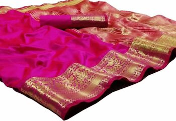 MGC Silk Pink colour saree with blouse piece SP692