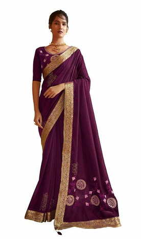 MGC Chanderi Silk Pink  colour saree with blouse piece SP835