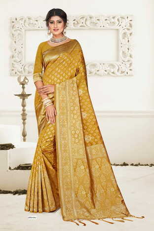 MGC Silk  Rich Pallu Gold  Colour Saree With Blouse Piece Sp520