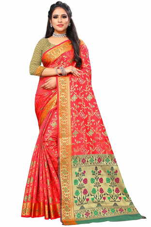 MGC Silk Pink Color Saree SP88