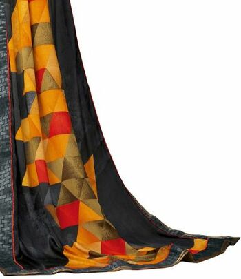 MGC Crepe Multicolor colour saree with blouse piece SP945