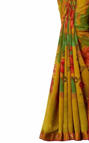 MGC Georgette Multicolor colour saree with blouse piece SP1009