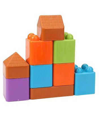 MGC Ratnas Funny Town Junior Multicolour Plastic Blocks For Kids Ages 2+