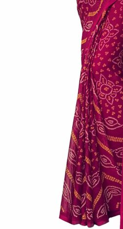 Chiffon Maroon Color Saree With Blouse Piece by MGC