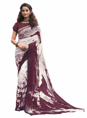 MGC Georgette Multi Colour saree with blouse Piece  SP220