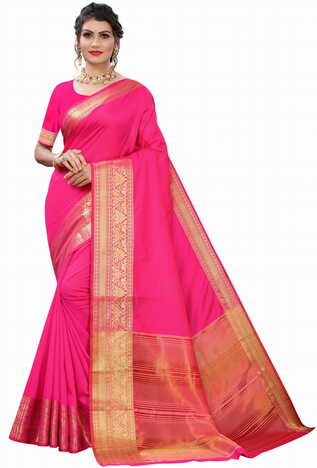 MGC Silk Pink colour saree with blouse piece SP692