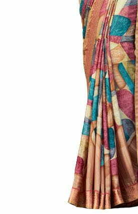 MGC Crepe Multicolor colour saree with blouse piece SP946